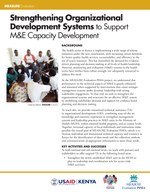 Strengthening Organizational Development Systems to Support M&E Capacity Development