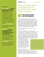 Defining Electronic Health Technologies and Their Benefits for Global Health Program Managers: Data Interoperability and Data Integration