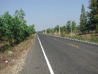 A paved major highway in Nang Rong