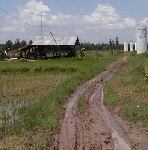 A rutted roadway in Nang Rong