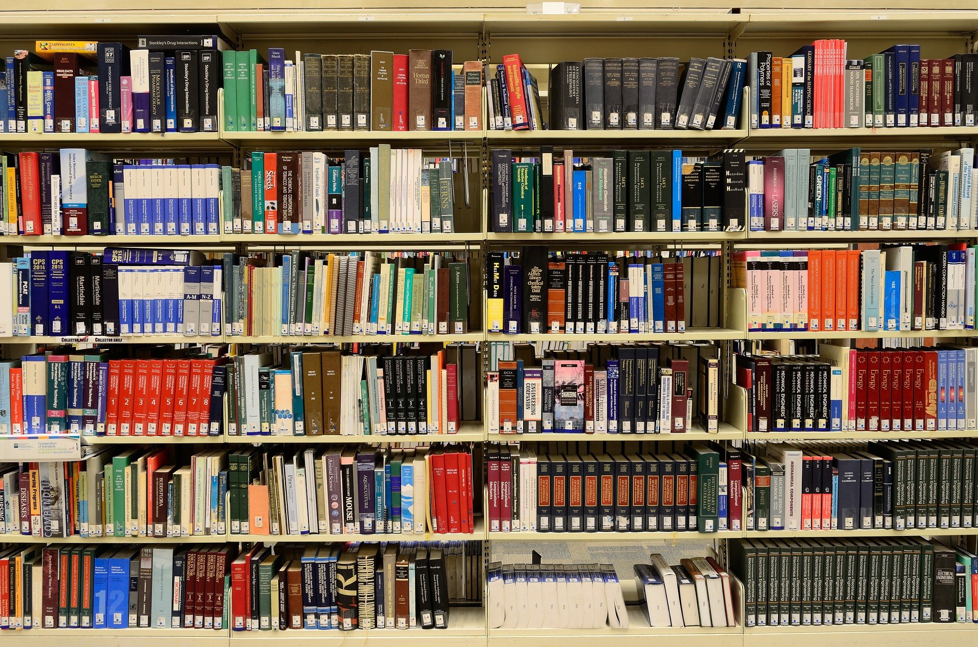 Books in a library